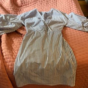 Blue and white striped dress from New York and company. Size medium.